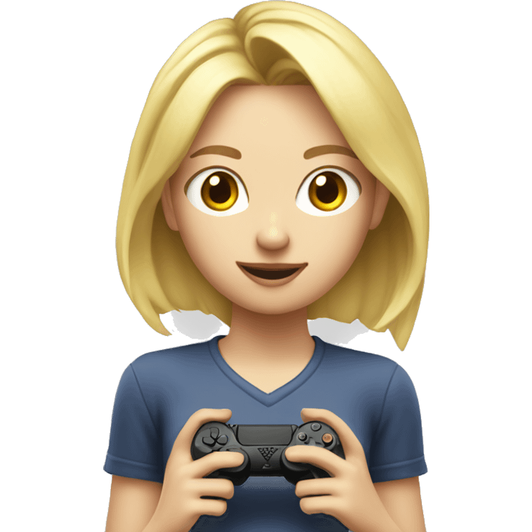 Blonde girl gaming on playstation emoji