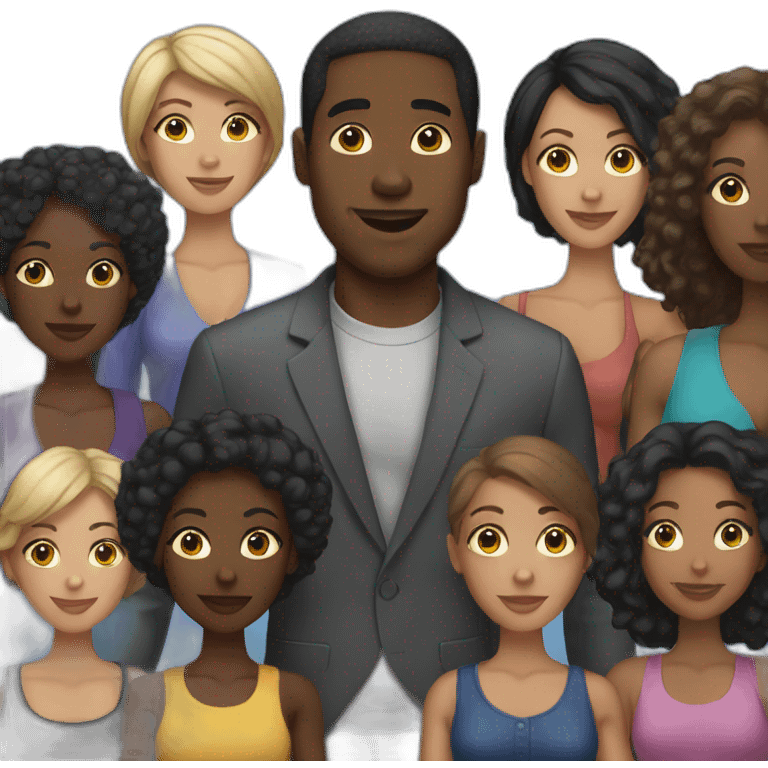 Black man with black women  emoji