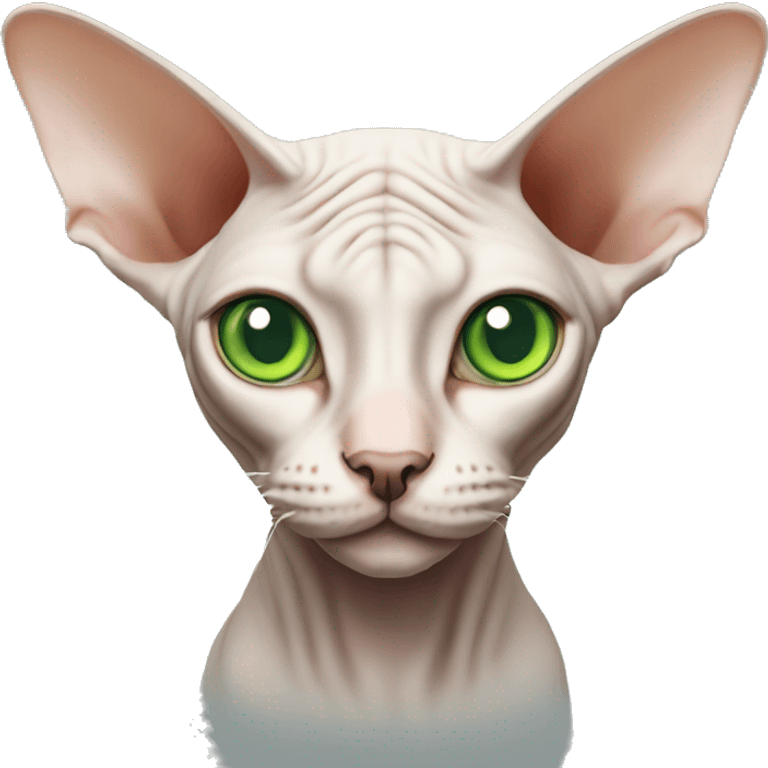 sphynx cat green eyes emoji