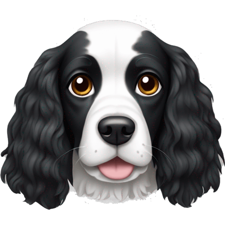 black and white spaniel emoji