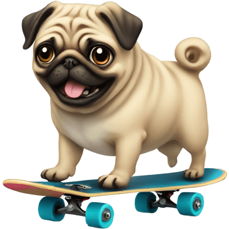 Pug on a skateboard  emoji