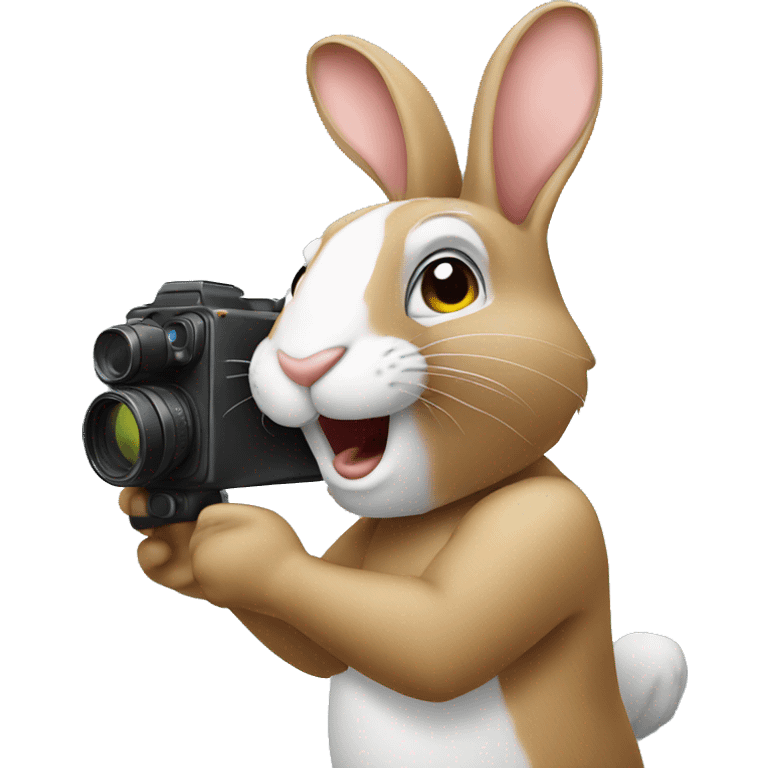 Rabbit taking pictures emoji