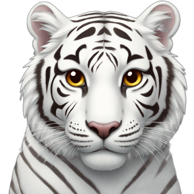 White tiger with heart in his eye emoji