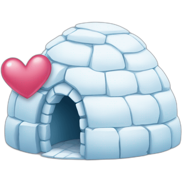 igloo with big heart cute emoji