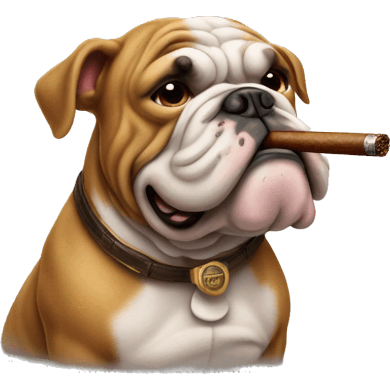 bulldog with a cigar emoji