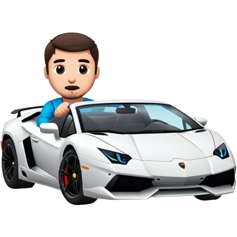 guy driving a lamborghini emoji