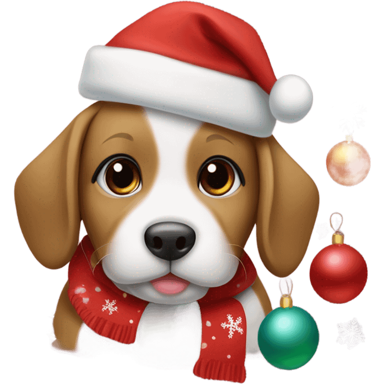 Christmas puppy emoji