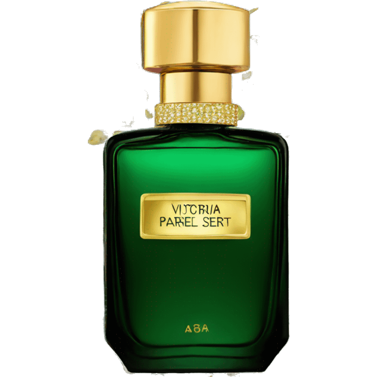 A dark green and gold Victoria Secret parfum emoji