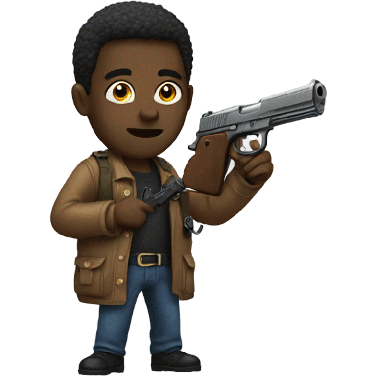 black guy with gun emoji