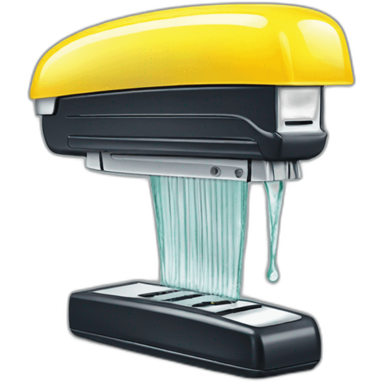 Stapler inside yellow jelly emoji