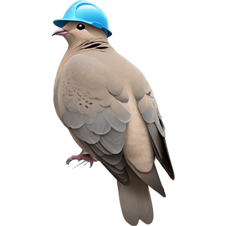 a mourning dove wearing a hard hat on power lines emoji