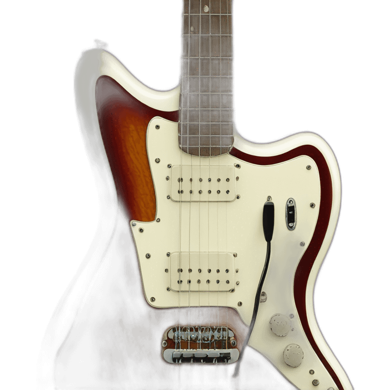 a deep back fender jazzmaster with a red tortoise shell pickguard emoji