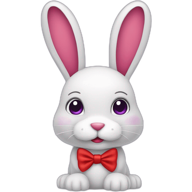 Rabit Purple with red bow emoji