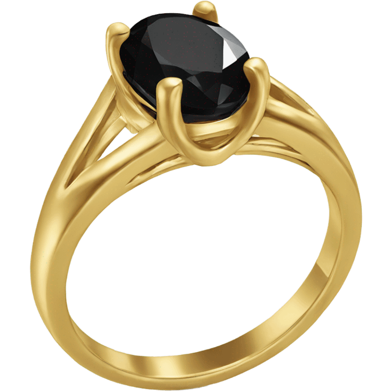 gold ring with black oval diamond emoji