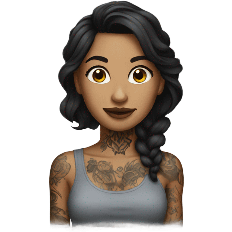 brunette with tattoos emoji