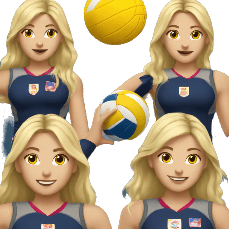 summer olympics blonde girl playing volleyball emoji