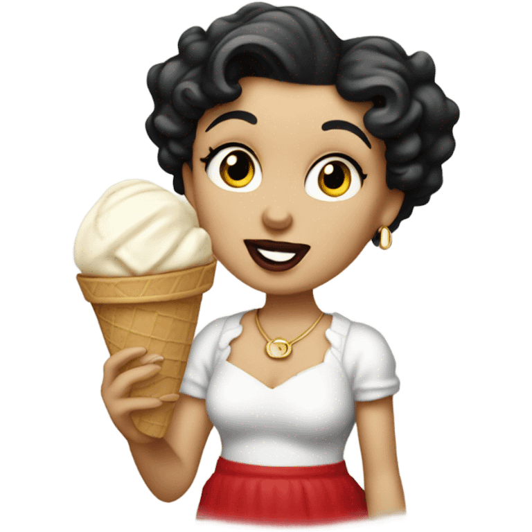 Betty boop holding ice cream emoji