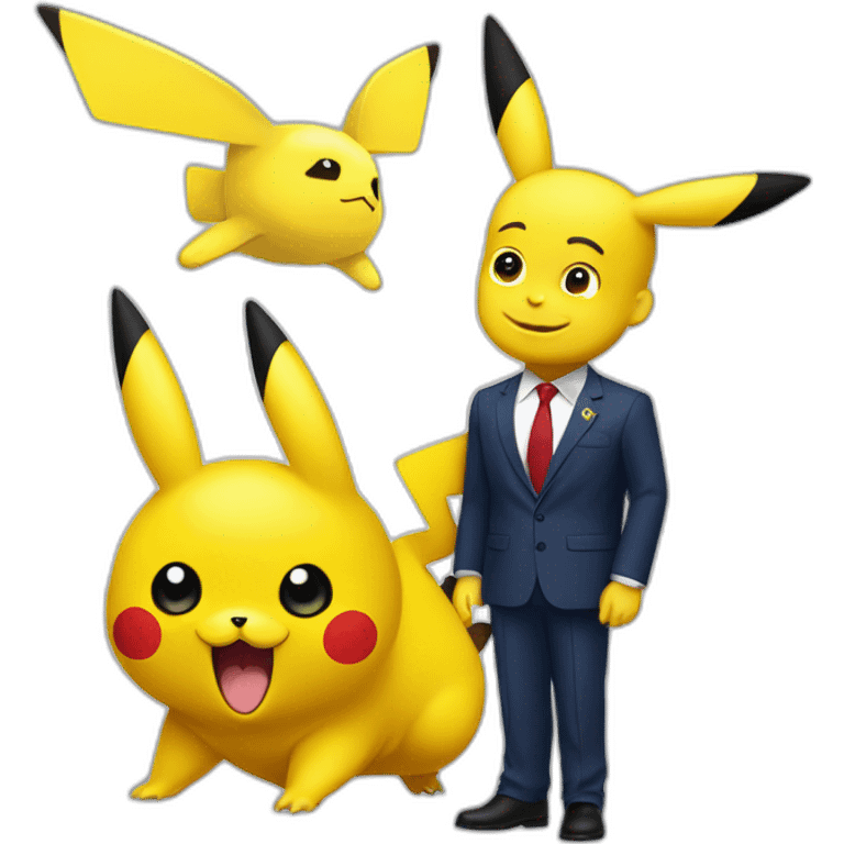 Pikachu met une droite à macron emoji