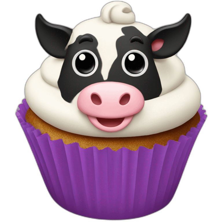 Happy cow cupcake emoji