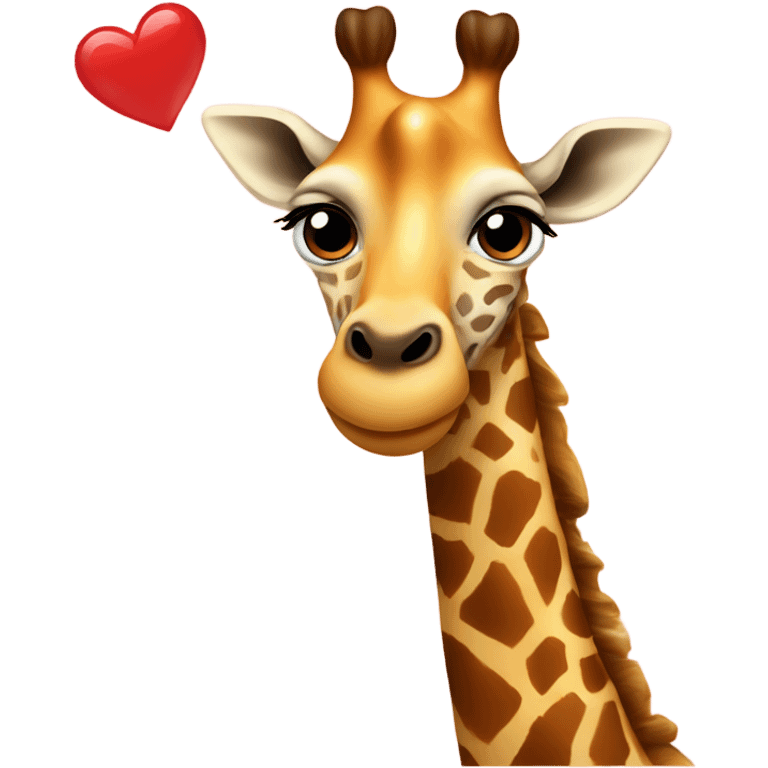 Giraffe with heart emoji