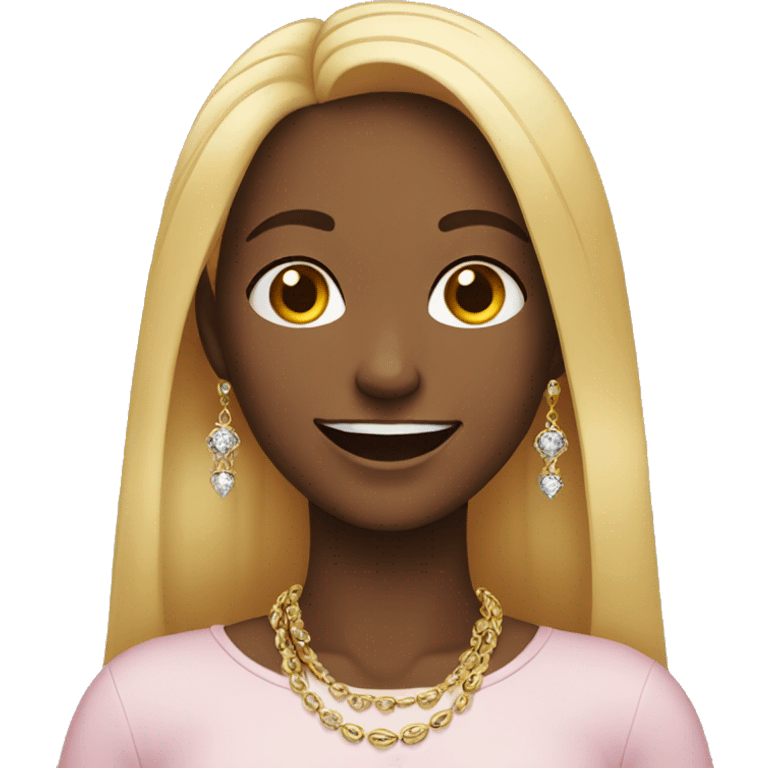 smiling girl with jewelry emoji