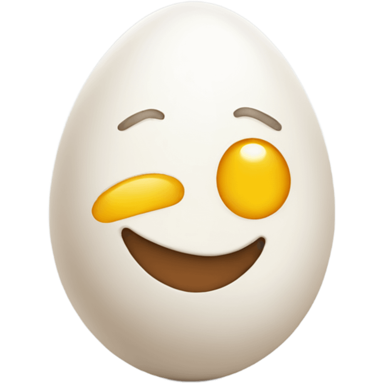 Egg with happy face emoji