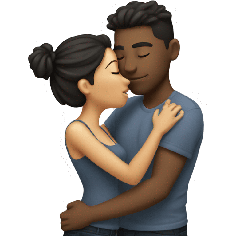 guy kissing his girlfriend emoji