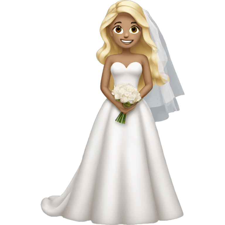 Blonde bride with big ring emoji