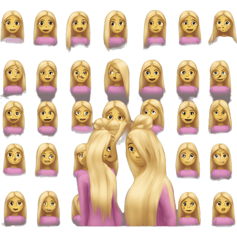 Girl long blonde straight hair emoji