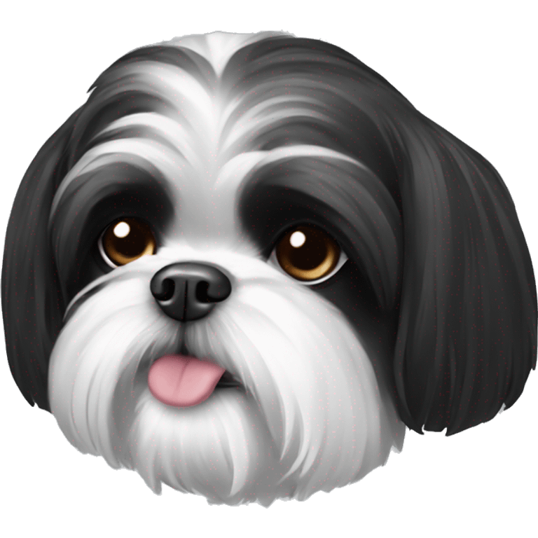 black and white shih tzu emoji