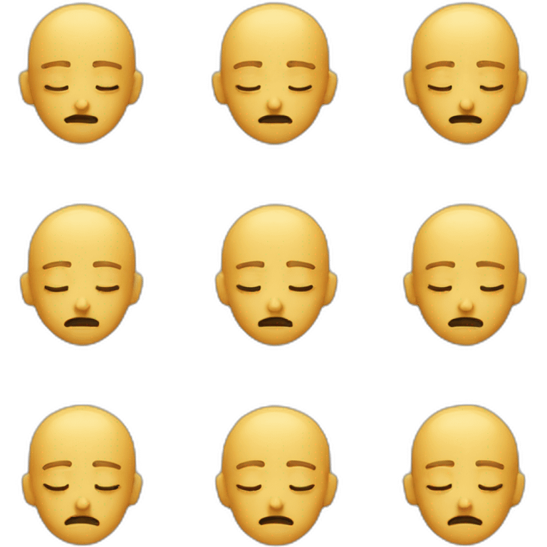 wax person with closed eyes and sad face emoji