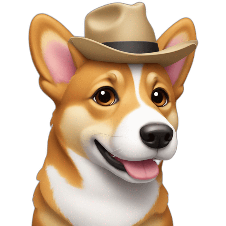 corgy dog with hat emoji