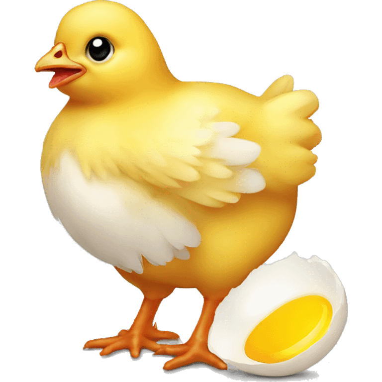 baby chicken with egg shell emoji