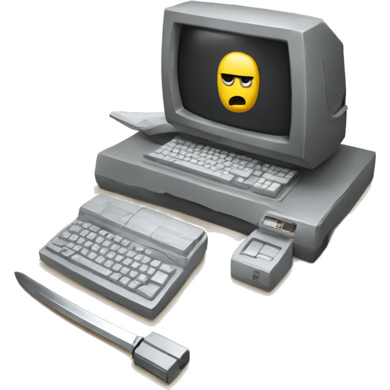 katana and old computer emoji