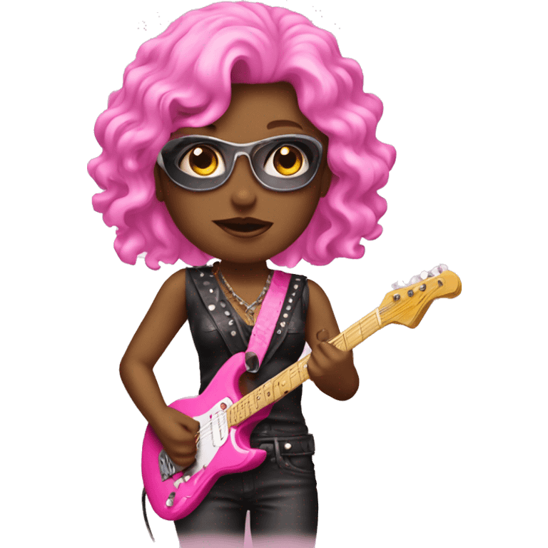 1980s female rockstar pink  emoji