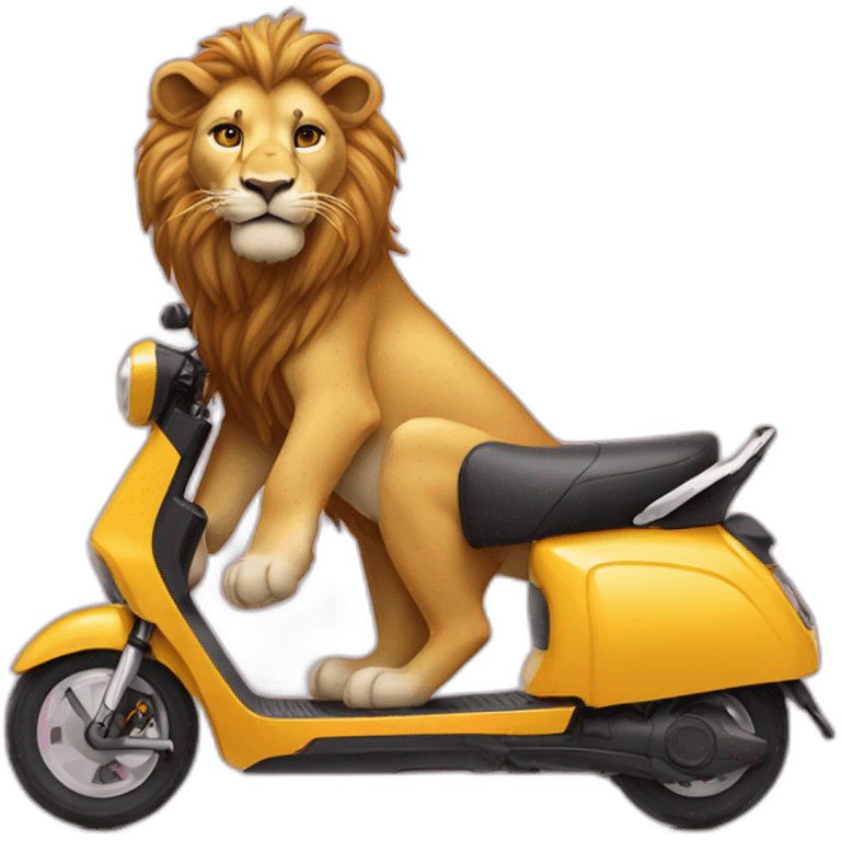 lion on electric scooter emoji