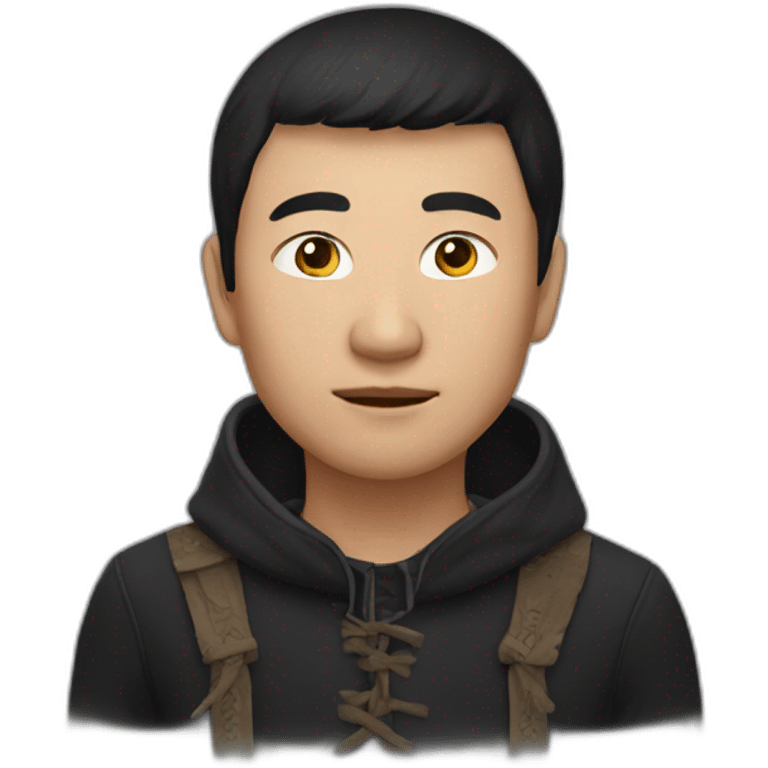 Buryat man black emoji