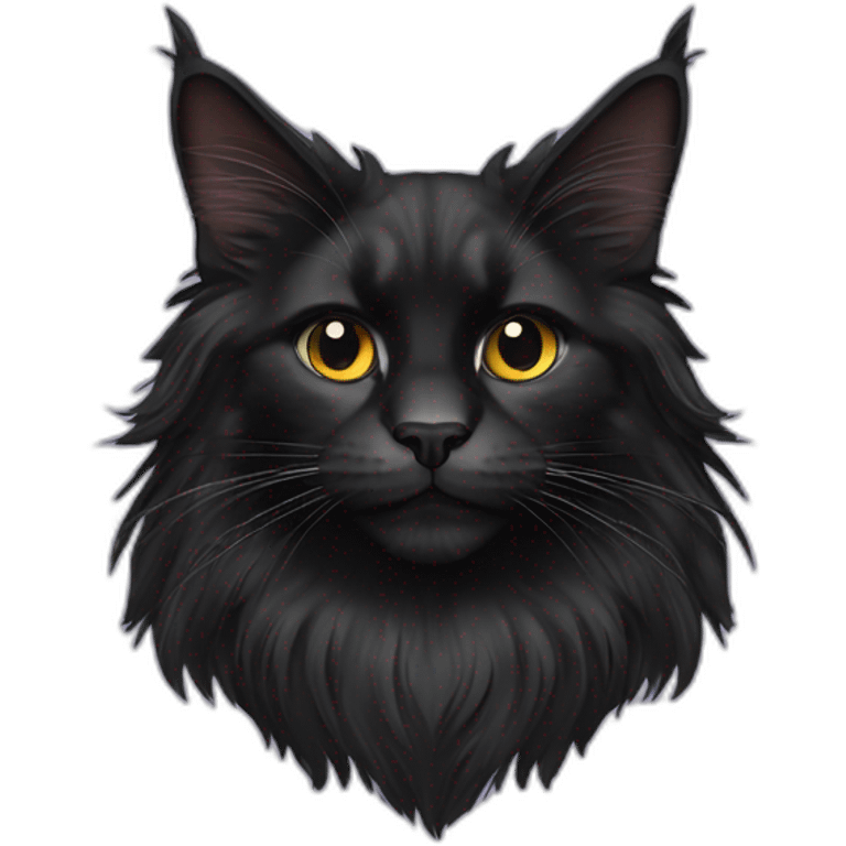 black Maine Coon emoji