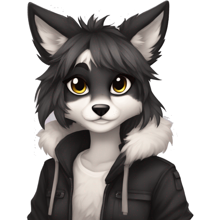 Edgy modern anthro furry sona by Falvie, AngieWolf emoji