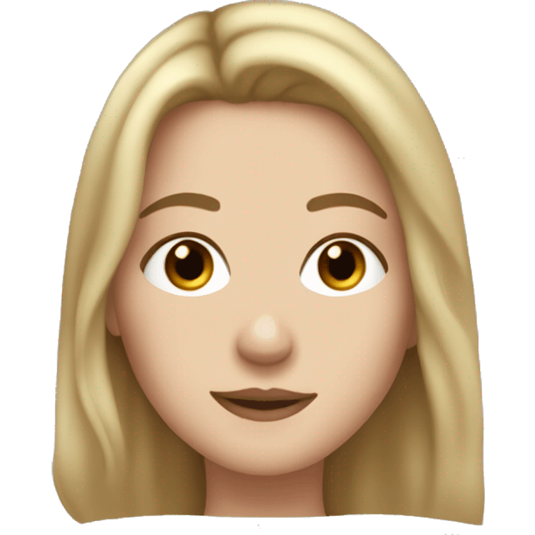 White woman with dirty blond hair, brown eyes, and freckles, rosy cheeks  emoji