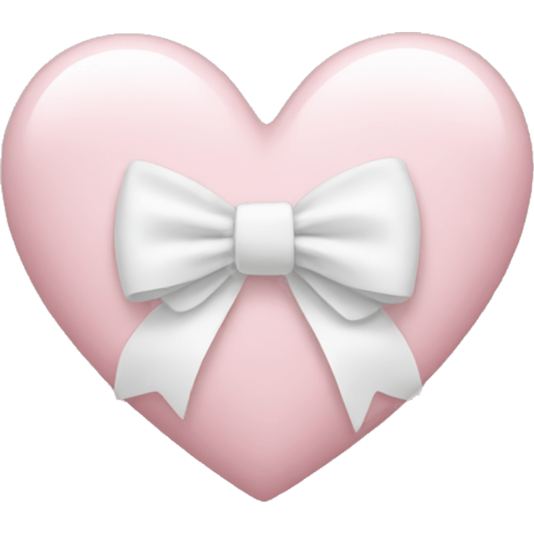 Light pink heart with white bow on it emoji