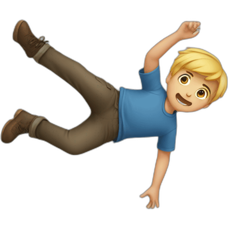 A boy falling emoji