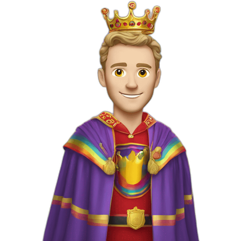 Jonathan Toews as a rainbow king with a royal robe on emoji