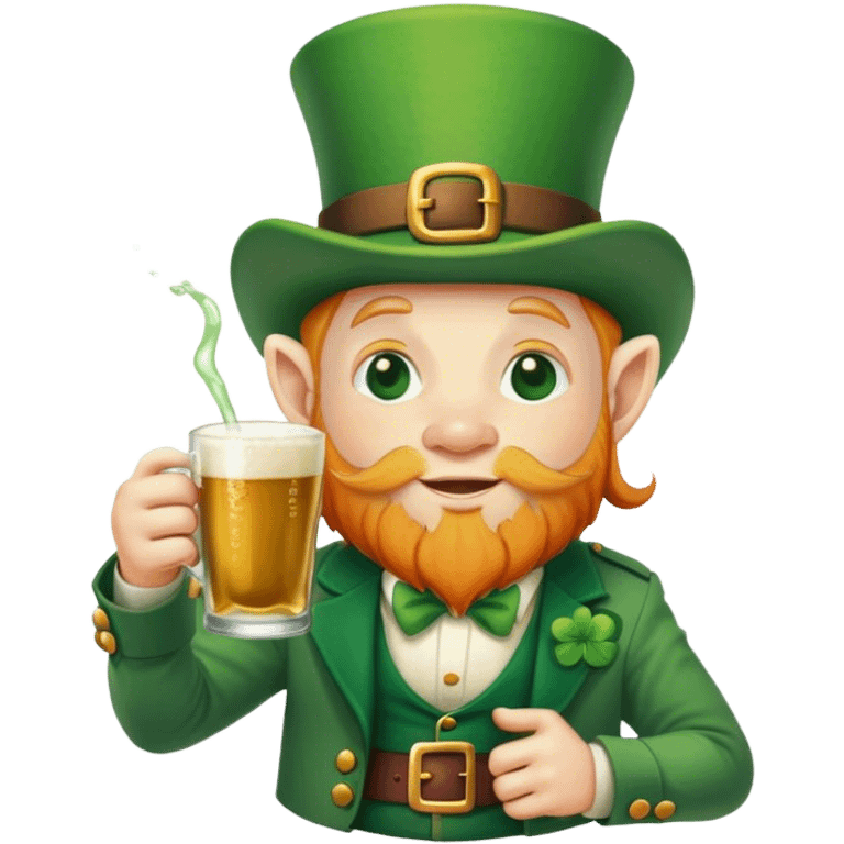 Leprechaun drinking emoji