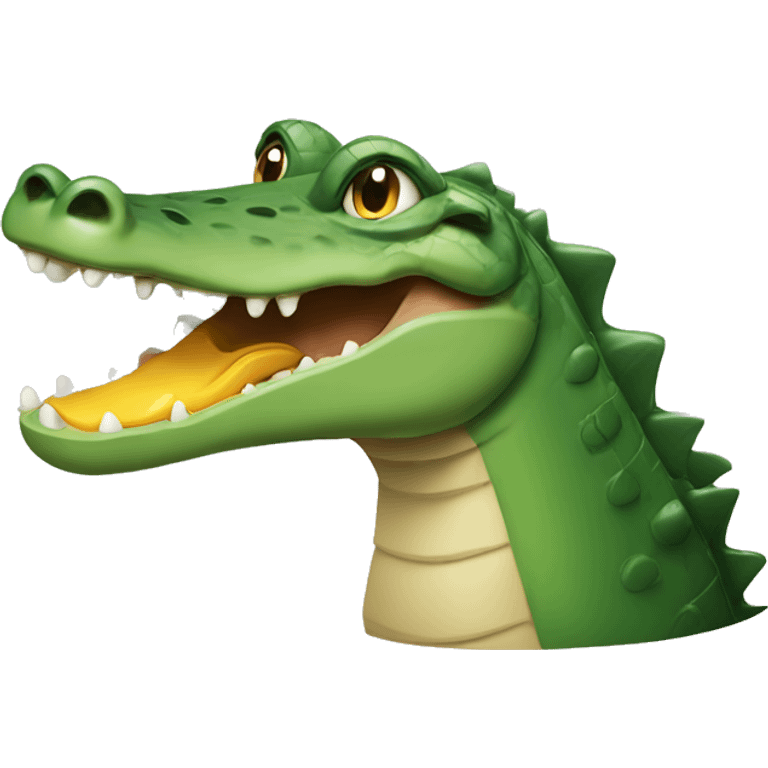 a crocodile with duck's head emoji