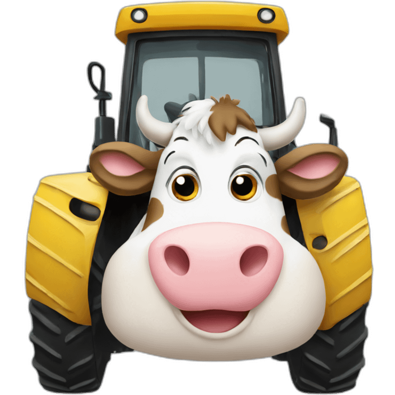 cow on tractor emoji