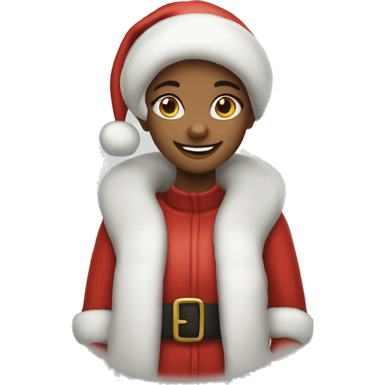 smiling girl in santa boy emoji