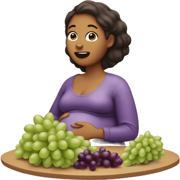 Pregnant lady eating grapes emoji