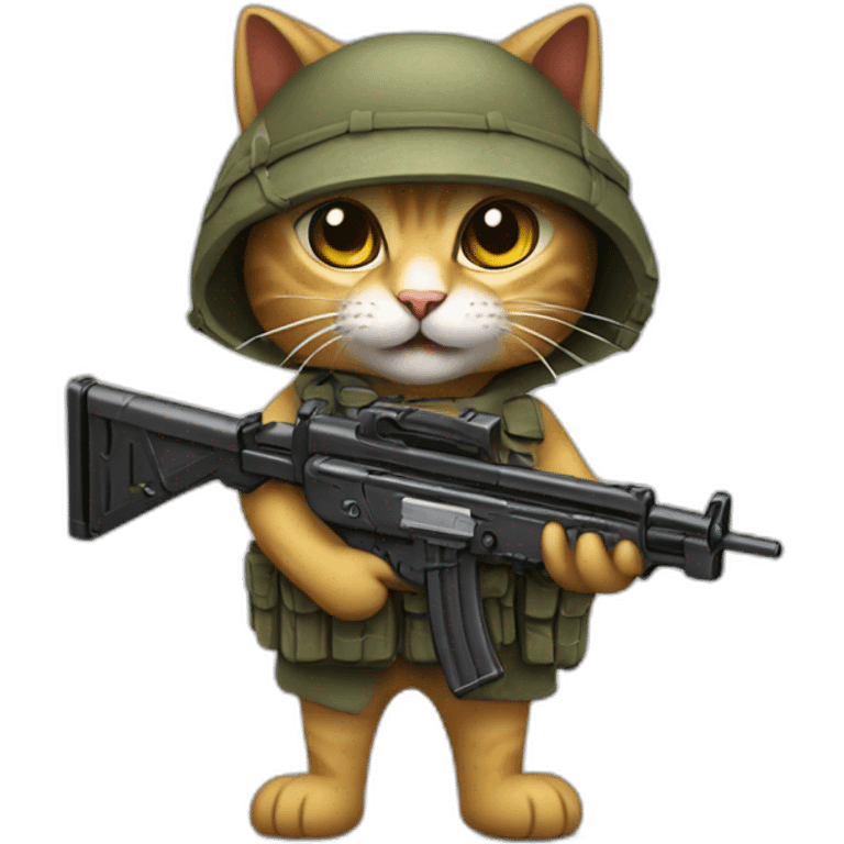 Cat with a MG42 machine gun emoji