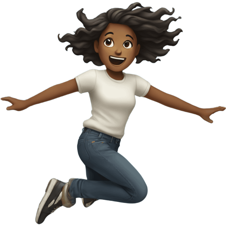 a girl jumping  emoji